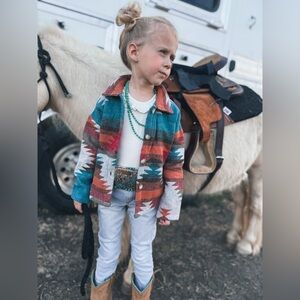 Kids Blue Aztec Jacket